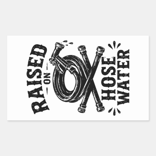 Opgegroeid met slangwater rechthoekige sticker (Voorkant)