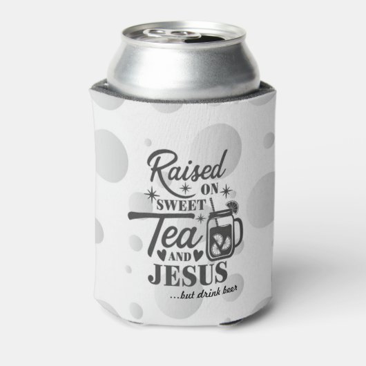 “Opgegroeid met Zoete Ijsthee & Jezus” Koozie Fles (Blikje Achterkant)