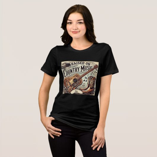 Opgegroeid op Country Music T-shirt (Voorkant volledig)