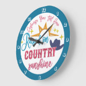 Opgegroeid op Country Sunshine Quote Westerne Cowb Grote Klok (Hoek)
