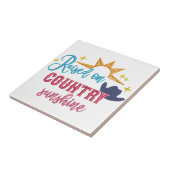 Opgegroeid op Country Sunshine Quote Westerne Cowb Tegeltje (Zijkant)