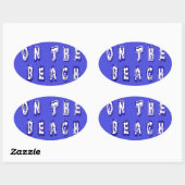 Opgegroeid op het strand: Serene Beach Life Memori Ovale Sticker (Vel)