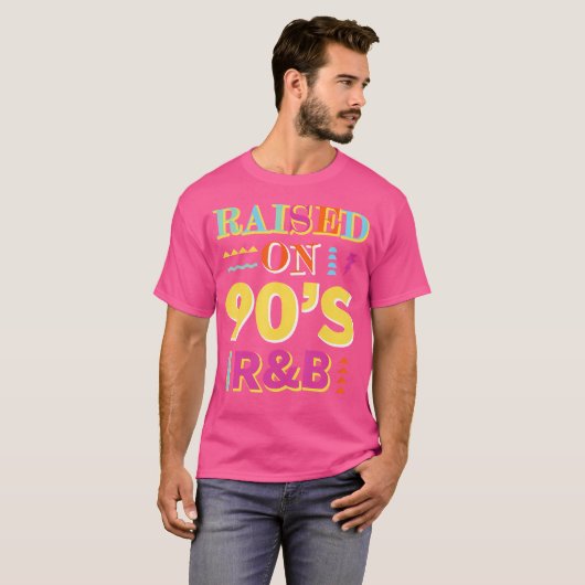 Opgegroeid op jaren 90 RB muziekliefhebbers Retro  T-shirt (Voorkant volledig)