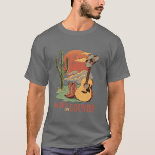 Opgegroeid op land - Rustiek Western ontwerp T-shirt