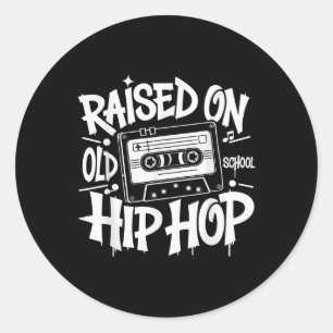 Opgegroeid op Old School Graffiti Rap Hip Hop Tshi Ronde Sticker