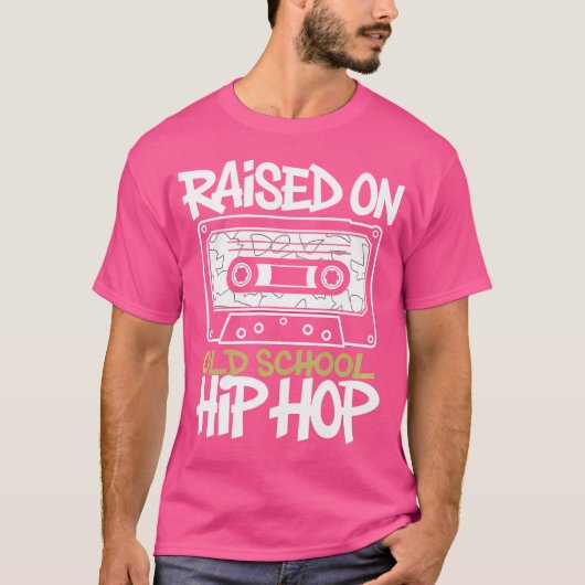 Opgegroeid op Old School Hip Hop Tshirt Cassette G (Voorkant)
