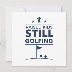 Opgegroeide Kinderen Nog Steeds Golfen Moderne Gol Feestdagenkaart