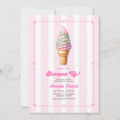 Opgehaald Roze Ijs Bruiloft Feest Kaart (Voorkant)
