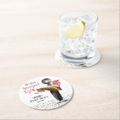 Opgehaalde Aardbeien Ijs Bruiloftsborrel Ronde Kartonnen Onderzetter (Insitu)