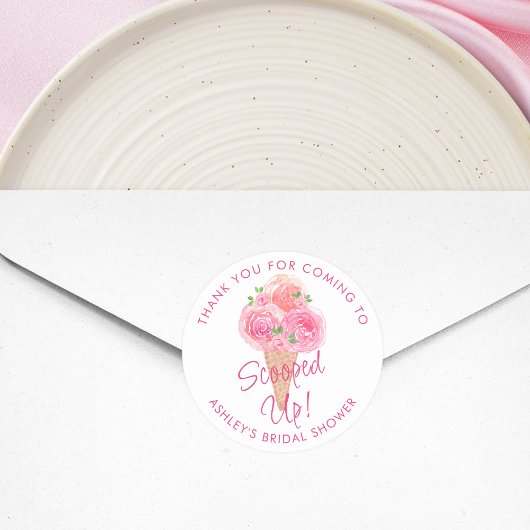 Opgehaalde IJs Bruidsshowers Ronde Sticker