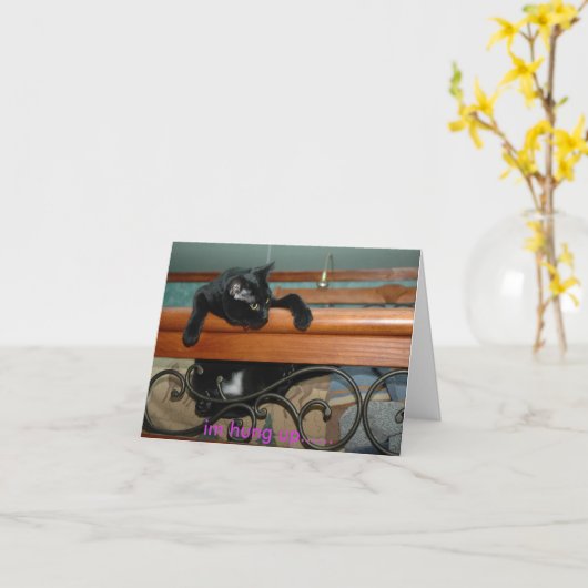 opgehangen Kat Kaart (Gele Bloem)