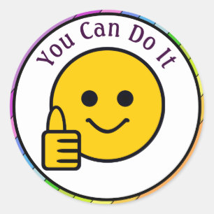 Opgeheven Duim Gezicht Je Kunt Het Ronde Sticker