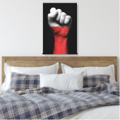 Opgeheven gebalde vuist met Poolse vlag Canvas Afdruk (Insitu (Slaapkamer))