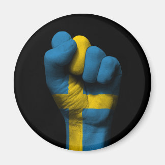 Opgeheven gebalde vuist met Zweedse vlag Magneet