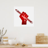 Opgeheven Vuist die Potlood Vasthoudt Poster (Keuken)
