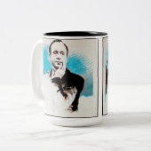 Opgejaagd op koffie tweekleurige koffiemok (Voorkant links)