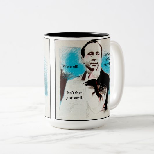 Opgejaagd op koffie tweekleurige koffiemok (Voorkant rechts)