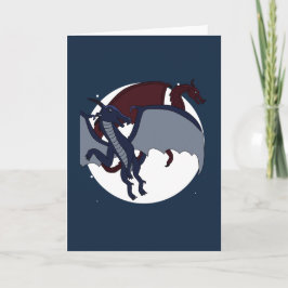 Opgeklommen Mythische Fantasy Draak Maan Blank Bin Kaart