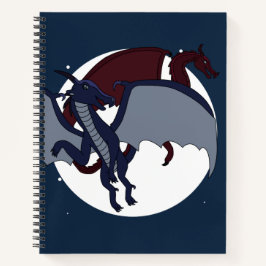 Opgeklommen Mythische Fantasy Draak Maan Notitiebo Notitieboek