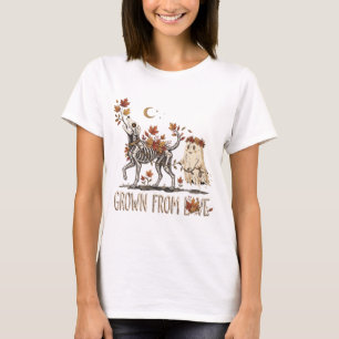 Opgekweekt uit Liefde Skelet Hond Halloween T-shirt