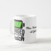 opgeladen en klaar om te leren koffiemok (Voorkant links)