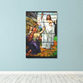 Opgeleefde Jesus Glas in lood Wrapped Canvas Art (Insitu (Houten vloer))