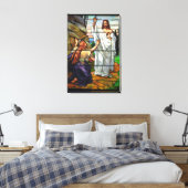 Opgeleefde Jesus Glas in lood Wrapped Canvas Art (Insitu (Slaapkamer))