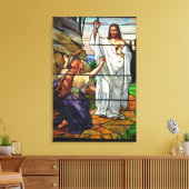Opgeleefde Jesus Glas in lood Wrapped Canvas Art (Insitu (Woonkamer))