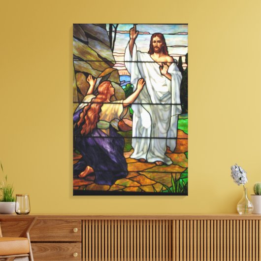 Opgeleefde Jesus Glas in lood Wrapped Canvas Art (Insitu (Woonkamer))