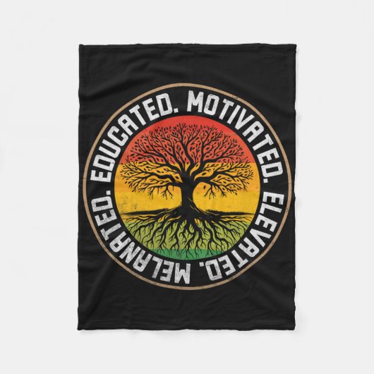 Opgeleid Gemotiveerd Verheven Melanated Bhm Afro B Fleece Deken (Voorkant)