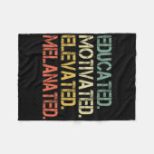 Opgeleid Gemotiveerd Verheven Melanated Juneteenth Fleece Deken (Voorkant (Horizontaal))