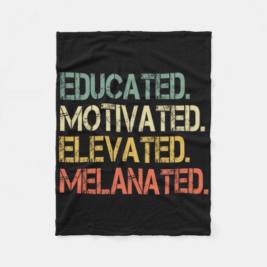 Opgeleid Gemotiveerd Verheven Melanated Juneteenth Fleece Deken (Voorkant)