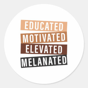 Opgeleid Gemotiveerd Verheven Melanated Zwarte Ges Ronde Sticker