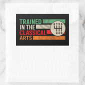 Opgeleid in de klassieke kunst Handleiding Transmi Rechthoekige Sticker (Tas)