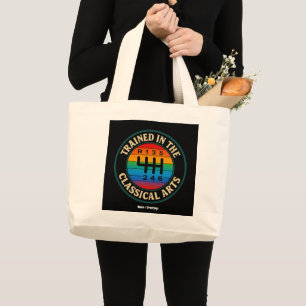 Opgeleid in de klassieke kunst handmatige transmis grote tote bag