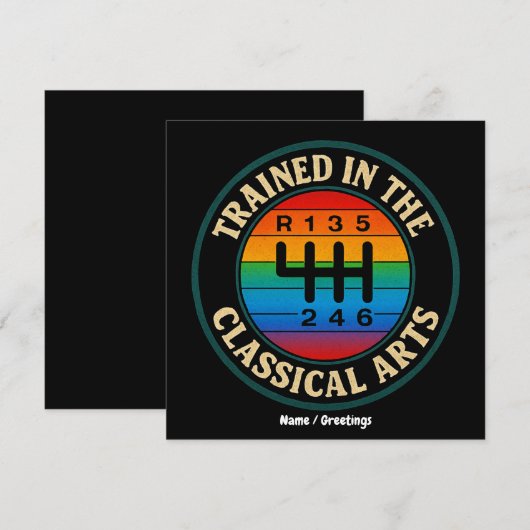 Opgeleid in de klassieke kunst handmatige transmis kaart (Voorkant / Achterkant)