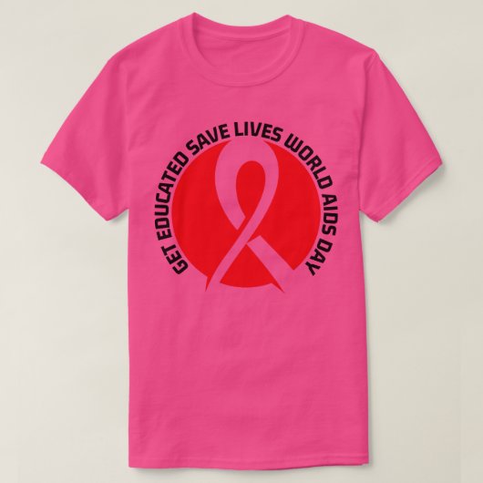 Opgeleid sparen Wereldaidsdag T-shirt (Design voorkant)