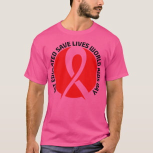 Opgeleid sparen Wereldaidsdag T-shirt