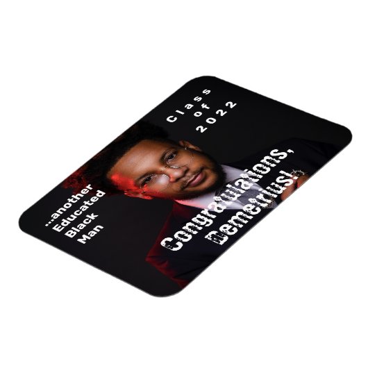 Opgeleid zwart Man 2022 Afstuderen Foto Magneet (Linkerzijde)
