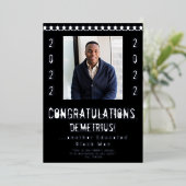 Opgeleid zwart Man 2022 Afstuderen Uitnodiging (Staand Voorkant)