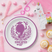 "Opgeleide AF" Twerk Team Magenta Afstudeerfeest Papieren Bordje (Feest)