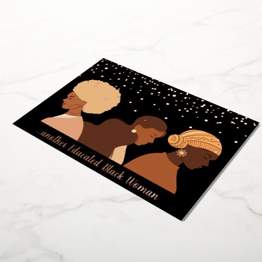 Opgeleide Black Woman 2022 Afstuderen Uitnodiging (Gedraaid)