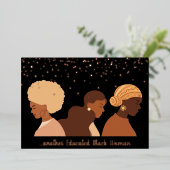 Opgeleide Black Woman 2022 Afstuderen Uitnodiging (Staand Voorkant)