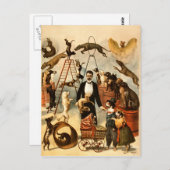 opgeleide Circus Dog Act Trick Dogs1899 Briefkaart (Voorkant / Achterkant)
