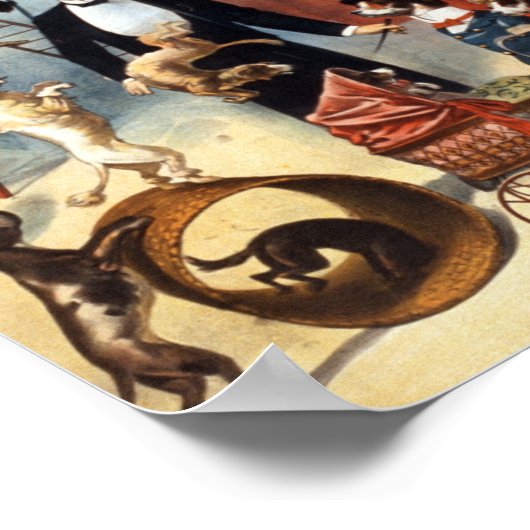  opgeleide Circus Dog Act Trick Dogs 1899 Poster (Hoek)