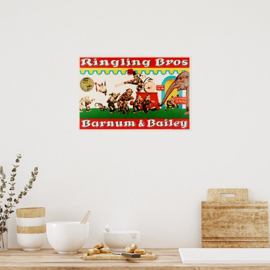 Opgeleide diercircus ringling Bros Barnum Baileys Poster (Keuken)