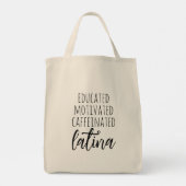 Opgeleide gekaaide koffie met cafeïnevrije latina tote bag (Achterkant)