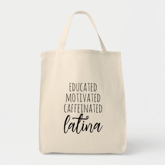 Opgeleide gekaaide koffie met cafeïnevrije latina tote bag (Voorkant)