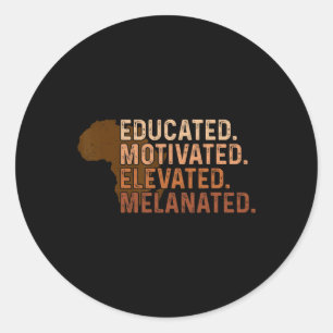 Opgeleide Gemotiveerde verhoogde Melanated Black P Ronde Sticker