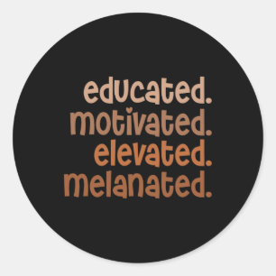 Opgeleide Gemotiveerde verhoogde Melanated Black P Ronde Sticker